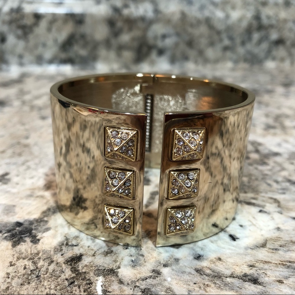 Victoria’s Secret gold cuff rhinestone studded bracelet